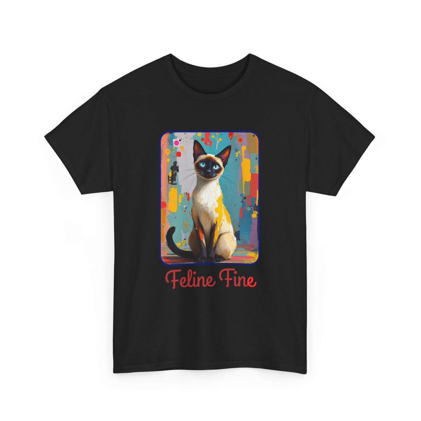 Feline Fine Cat Shirt - Funny Cat Pun T-Shirt for Cat Lovers, Cat Mom, Cat Dad Gift